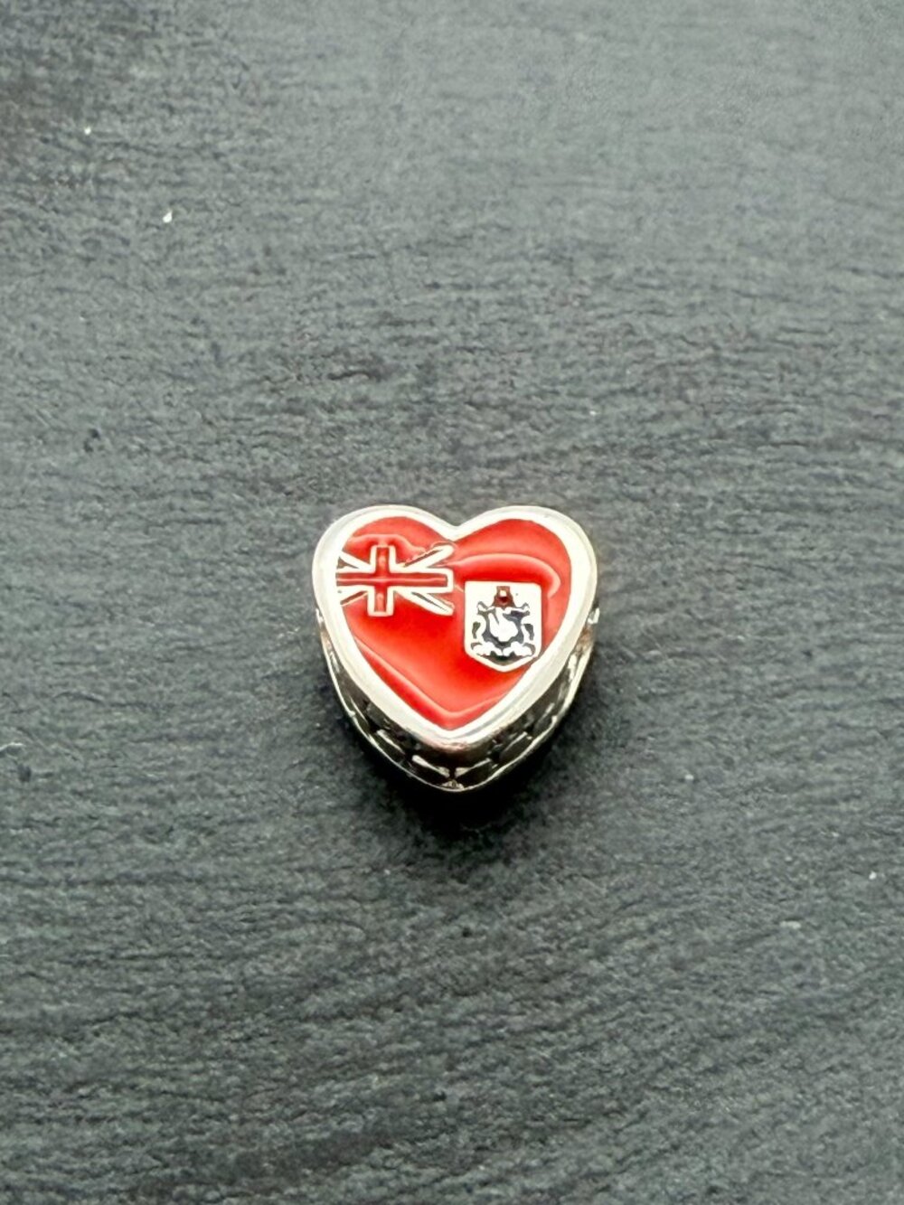 Pandora Bermuda Flag Heart Charm Sterling Silver Jewelry